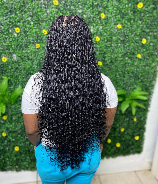 Goddess Boho Braids With Human Hair Curly Full Ends Synthetic