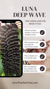 100% Virgin Human Hair for Bohemian Knotless, Fulani and Goddess Braids